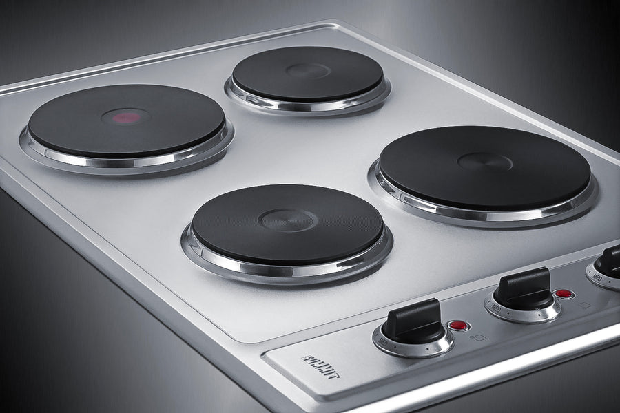 Summit 30" Wide 208/240V 4-Burner Solid Disk Cooktop Summit Appliance