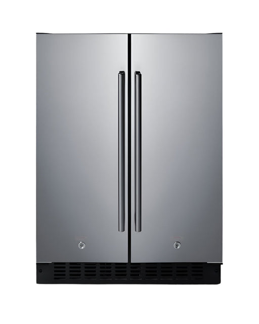 Summit 24" Wide Built-In Refrigerator-Freezer - stainless steel and Black Summit Appliance