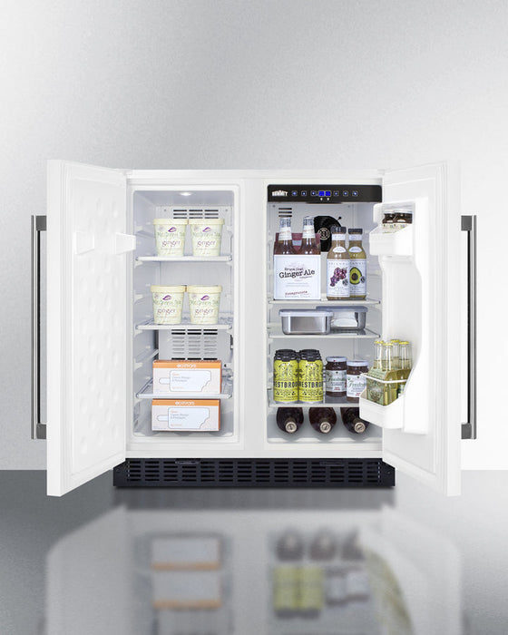 Summit 30" Wide Built-In Refrigerator-Freezer - White Summit Appliance