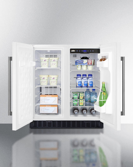 Summit 30" Wide Built-In Refrigerator-Freezer - White Summit Appliance