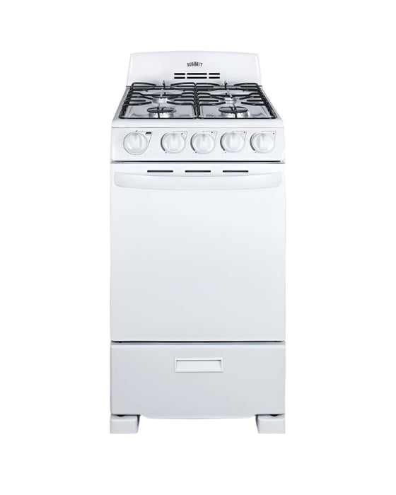 Summit 20" Wide Gas Range (White) Summit Appliance