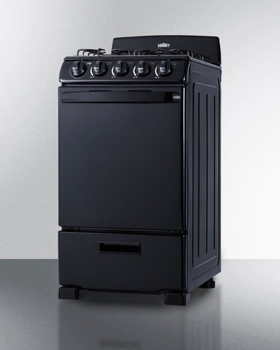 Summit 20" Wide Gas Range (Black) Summit Appliance