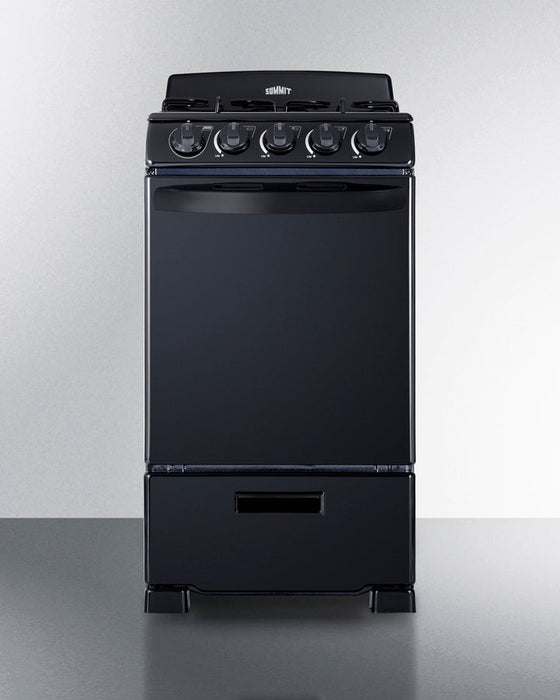 Summit 20" Wide Gas Range (Black) Summit Appliance
