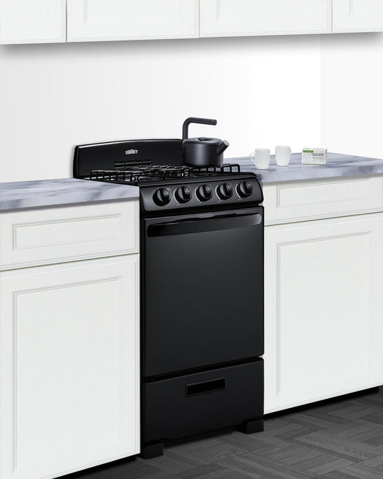 Summit 20" Wide Gas Range (Black) Summit Appliance