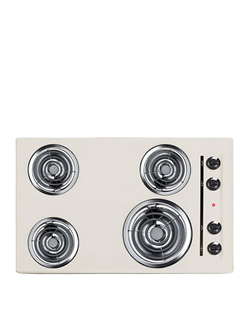 Summit 30" Wide 4-Burner Coil Cooktop (Bisque) Summit Appliance