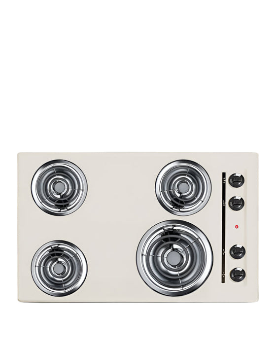 Summit 30" Wide 4-Burner Coil Cooktop (Bisque) Summit Appliance