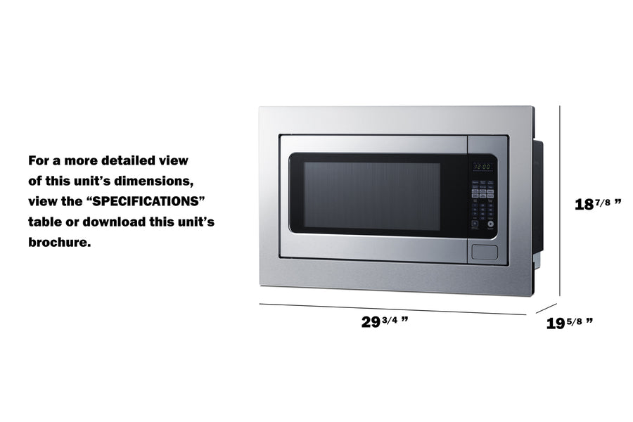 Summit 30" Wide Built-In Microwave (Trim Kit Included) Summit Appliance