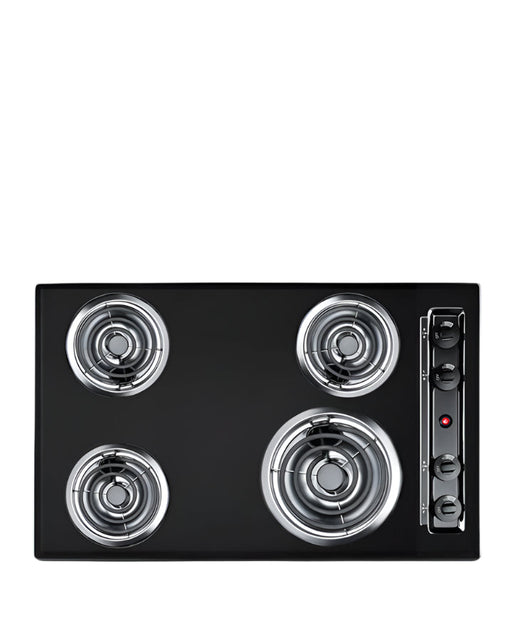 Summit 30" Wide 4-Burner Coil Cooktop (Black) Summit Appliance