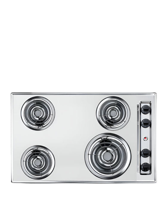 Summit 30" Wide 4-Burner Coil Cooktop (Stainless Steel) Summit Appliance
